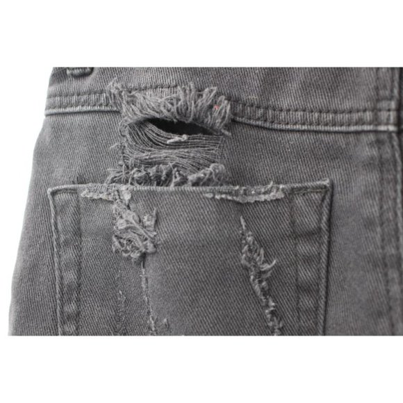 One teaspoon shorts women's 25 Black distressed hawks twisted cuff cotton high - Picture 5 of 11